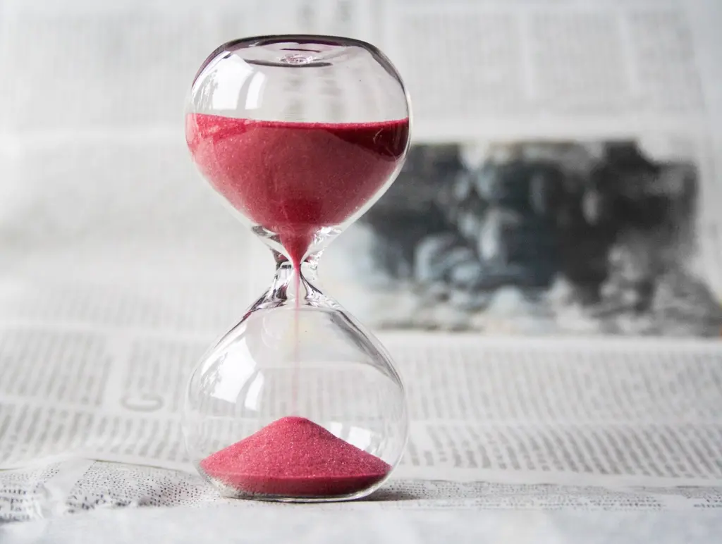 Sanduhr mit rosa Sand – Timeboxing